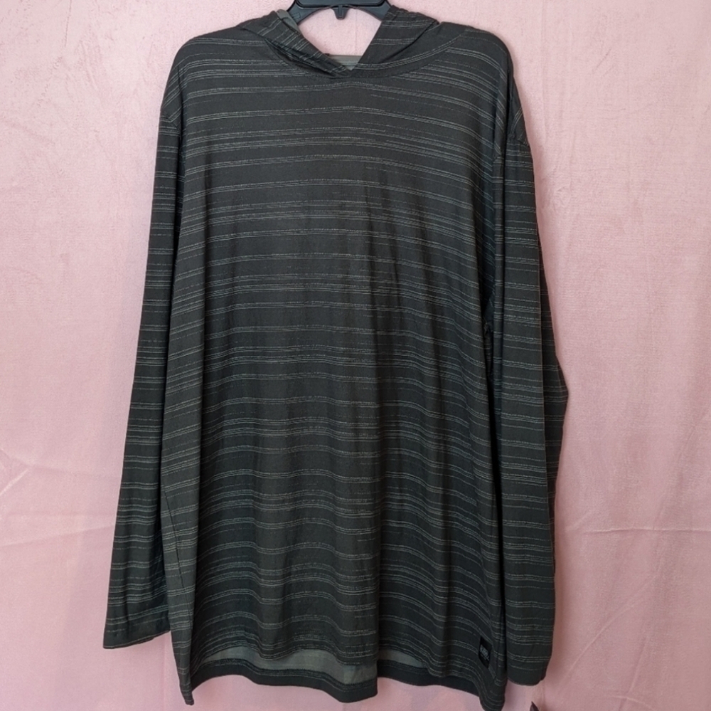 PGA Tour Golf Gray Striped Pullover Hoodie Size Small